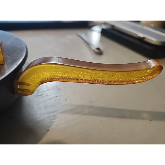 Vintage Club Aluminum Saucepan w/ Lid – Amber Bakelite Handle Mid-Century USA - Picture 6 of 12